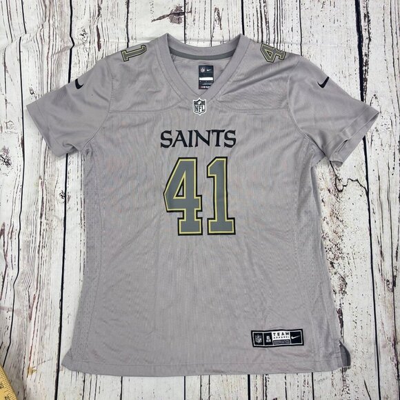 Women's New Orleans Saints Alvin Kamara Nike Gray On Field Jersey Medium - Picture 1 of 8